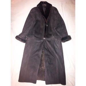 Long Brown Shearling Coat